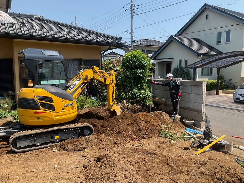 茨城県水戸市平須 外構工事/ブロック積み